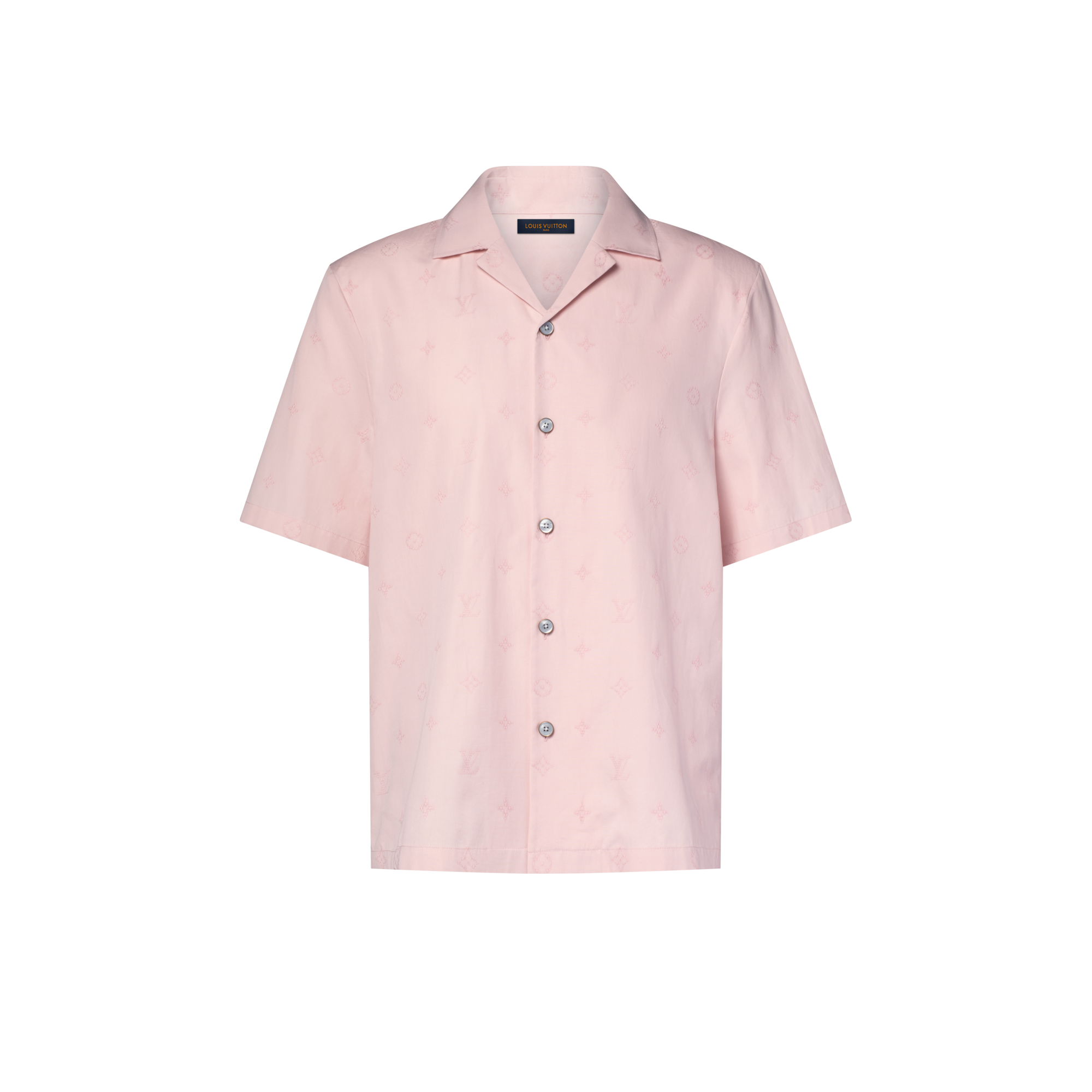 Embroidered Open Collar Short-Sleeved Shirt - Men - Ready-to-Wear